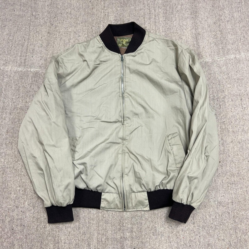 Vintage Stratford Bomber Jacket Mens Medium Beige 1960s Skiing Canada